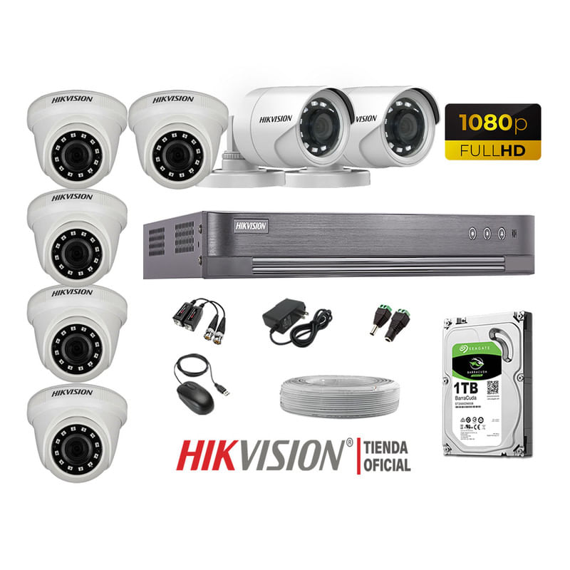Kit-7-Camaras-Seguridad-Hikvision-Full-Hd-1080P---Disco-1Tb-Completo