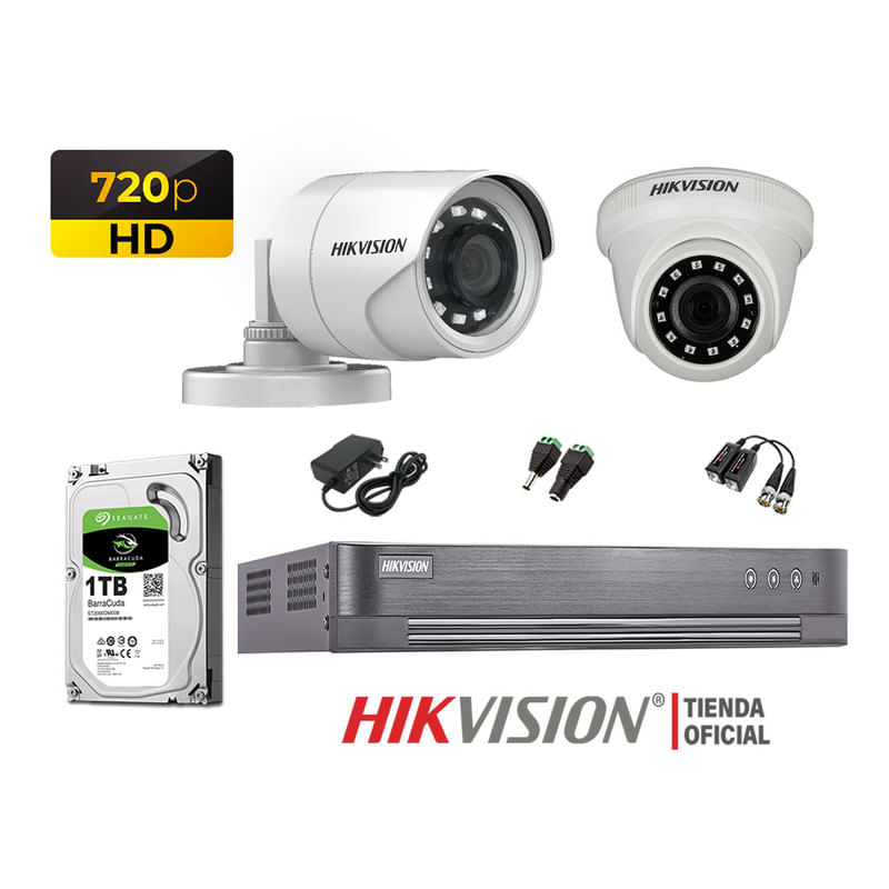 Kit-2-Camaras-Seguridad-Hikvision-Hd-720P---Disco-1Tb-Oferta-P2P-Hdmi