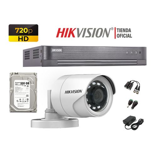 Kit 1 Cámara Seguridad Hikvision Hd 720P + Disco 500Gb Oferta P2P