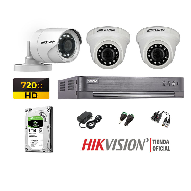 Kit-3-Camaras-Seguridad-Hikvision-Hd-720P---Disco-1Tb-Oferta-P2P-Hdmi