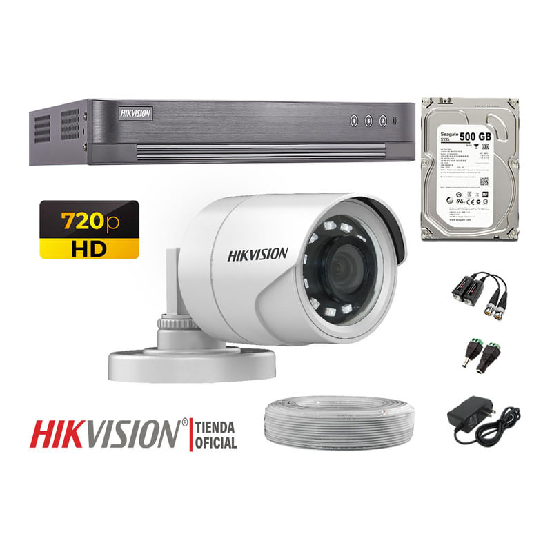 Kit-1-Camara-Seguridad-Hikvision-Hd-720P---Disco-500Gb-Completo-P2P