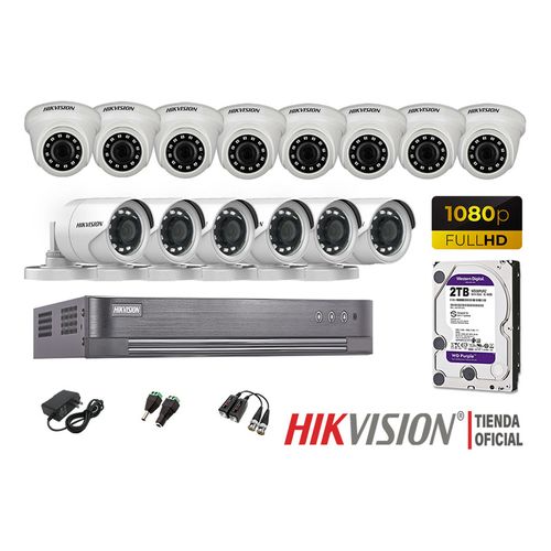 Kit 14 Cámaras Seguridad Hikvision Full Hd 1080P + Disco 2Tb Oferta