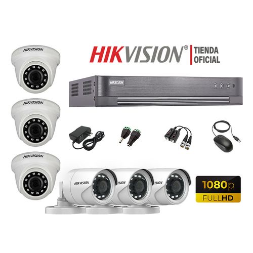 Kit 6 Cámaras Seguridad Hikvision Full Hd 1080P + Cable Hdmi Oferta