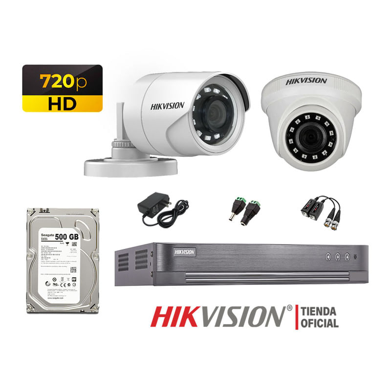 Kit-2-Camaras-Seguridad-Hikvision-Hd-720P---Disco-500Gb-Oferta-P2P