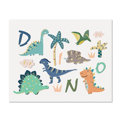 Canvas Infantil Dinos 1 20x25cm Orange