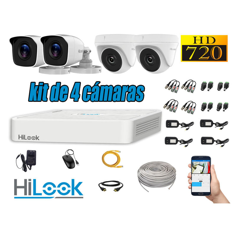 CAMARAS-SEGURIDAD-KIT-4-HD-720P---CABLE-HDMI-VIGILANCIA-P2P