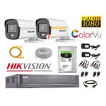 CAMARAS-SEGURIDAD-EXTERIOR-TUBO-KIT-2-1080P-COLORVU-NOCHE-COLOR---DISCO-1TB