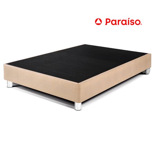 Cama Box Tarima PARAISO Premium 1.5 Plazas Champagne