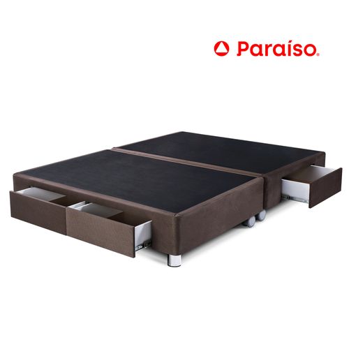 Cama Box Tarima PARAISO C/Cajones Queen Chocolate