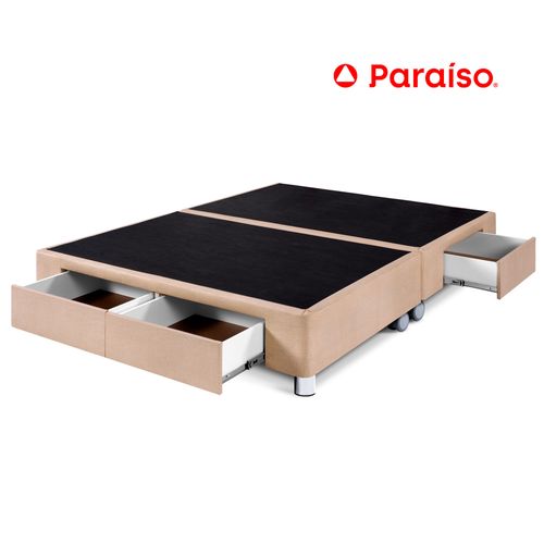 Cama Box Tarima PARAISO C/Cajones Queen Champagne