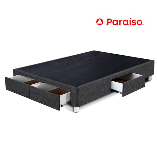 Cama Box Tarima PARAISO C/Cajones 2 Plazas Charcoal