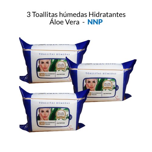 3 Toallitas húmedas Hidratantes Áloe Vera - NNP