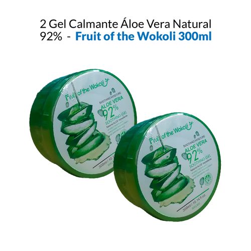 2 Gel Calmante Áloe Vera Natural 92% - Fruit of the Wokoli 300ml
