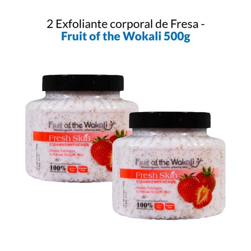 2 Exfoliante corporal de Fresa - Fruit of the Wokali 500g