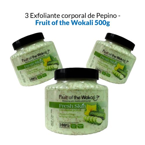 3 Exfoliante corporal de Pepino - Fruit of the Wokali 500g