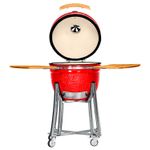 Kamado-20-Rojo---Funda-Protectora---Atizador---Brush---Cenicero