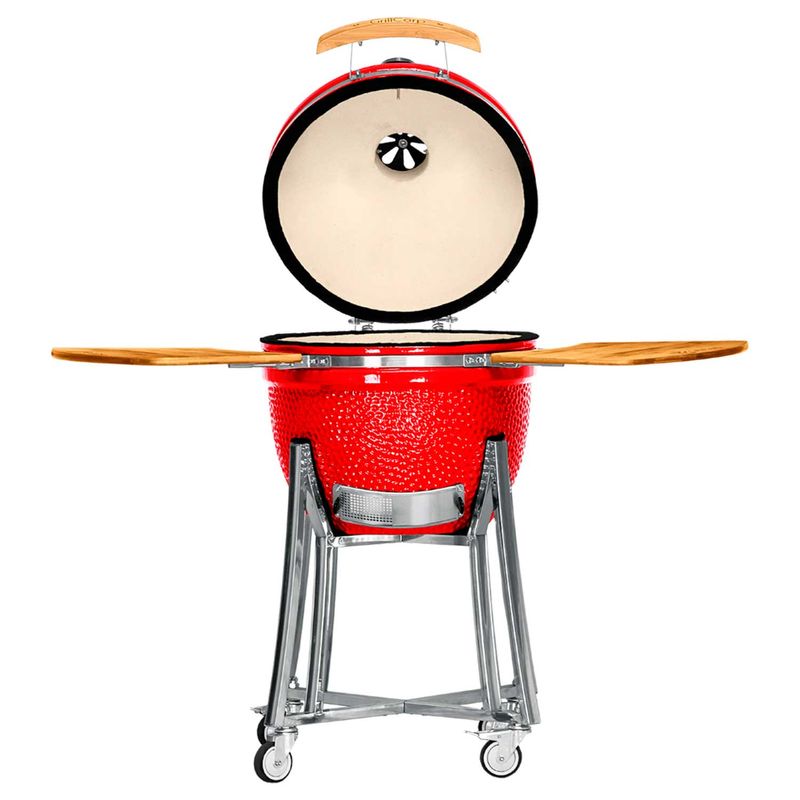 Kamado-20-Rojo---Funda-Protectora---Atizador---Brush---Cenicero