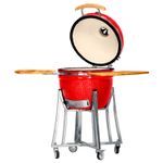 Kamado-20-Rojo---Funda-Protectora---Atizador---Brush---Cenicero