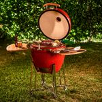 Kamado-20-Rojo---Funda-Protectora---Atizador---Brush---Cenicero