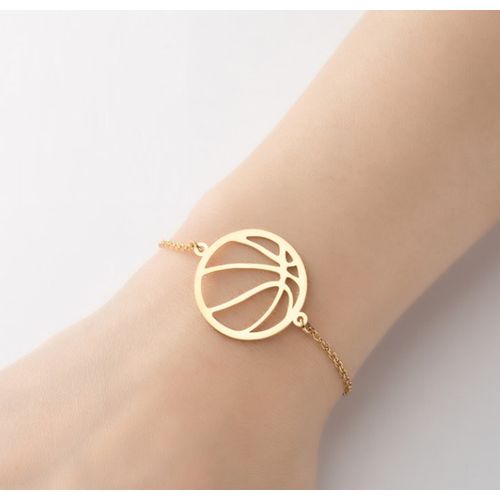 Pulsera pelota de básquet dorada