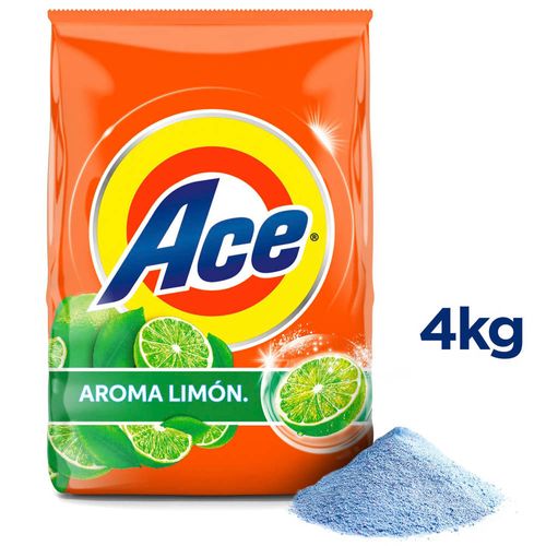 Detergente en Polvo ACE Limón Bolsa 4Kg