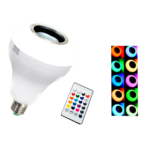 FOCO LED MULTICOLOR CON PARLANTE BLUETOOTH 9W OP-BT09