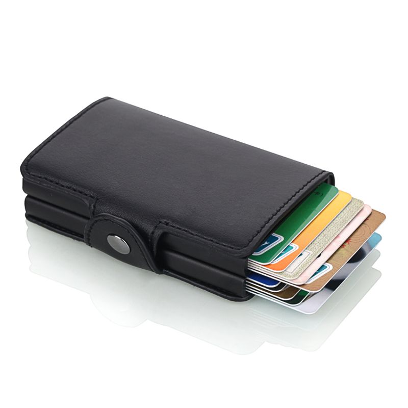 Billetera-Cuero-para-Hombre-Tarjetero-con-Proteccion-RFID-Capacidad-14-Tarjetas---Negro