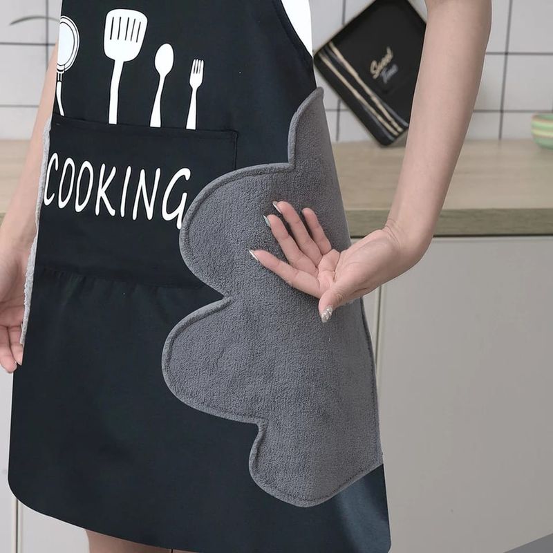 Mandil-Delantal-de-cocina-impermeable-con-secador