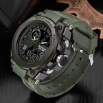 Reloj-Hombre-Deportivo-Analogo-Digital--Impermeable-con-Cronografo-Militar-Resistente-al-Agua---Verde-Militar