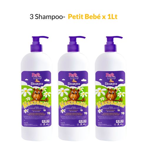 3 Shampoo Petit Bebé x 1lt