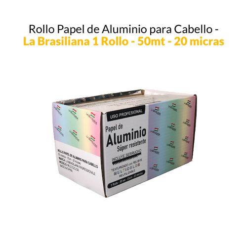 Rollo de Papel aluminio para cabello x 50mt - 15cm - 20 micras