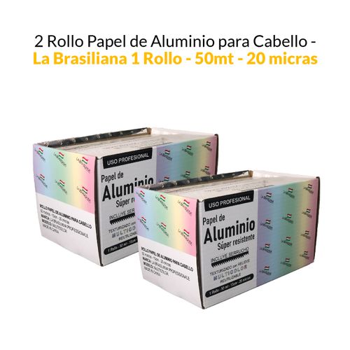 2 Rollo de Papel aluminio para cabello x 50mt - 15cm - 20 micras