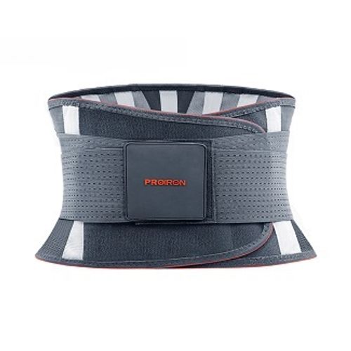 Soporte lumbar transpirable PROIRON gris y naranja Talla en M