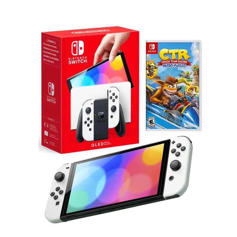 Consola-Nintendo-Switch-Oled-Blanco---Crash-Team-Racing