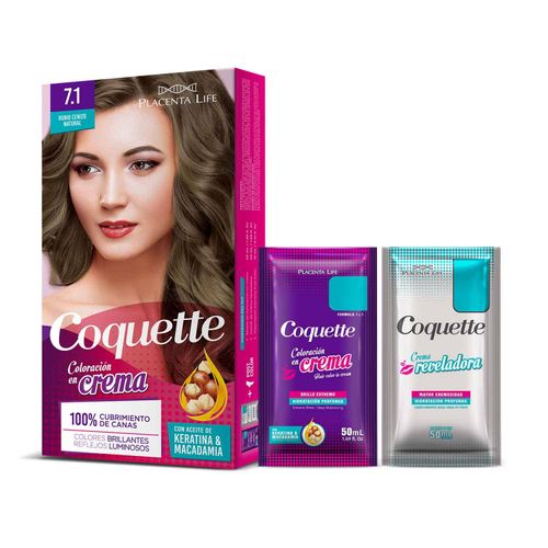 Coquette Tinte 7.1 Rubio Cenizo Natural Pack 1 aplicacion