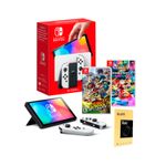 Consola-Nintendo-Switch-Oled-Blanco---Mario-Kart-8---Mario-Strikers---Mica