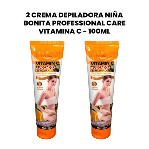 2 Crema Depiladora niña Bonita Professional Care Vitamina C - 100ml