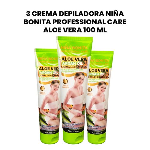 3 Crema Depiladora niña Bonita Professional Care Aloe Vera - 100 ML