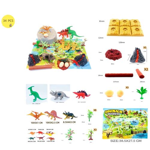 Set de Juego YUANJIA Dinosaurio 34pcs L100D