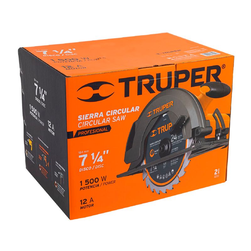Sierra-Circular-7-1-4---184mm--1500W-Corte-en-90°-65mm-Truper-11005