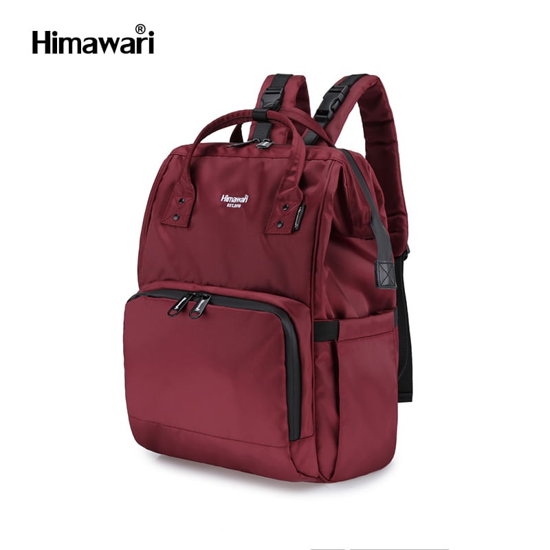 Himawari - Mochila multibolsillos porta laptop con USB - Camello