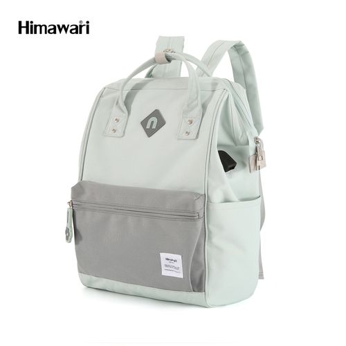 Himawari - Mochila escolar o de viaje porta Laptop con puerto USB - Verde Agua