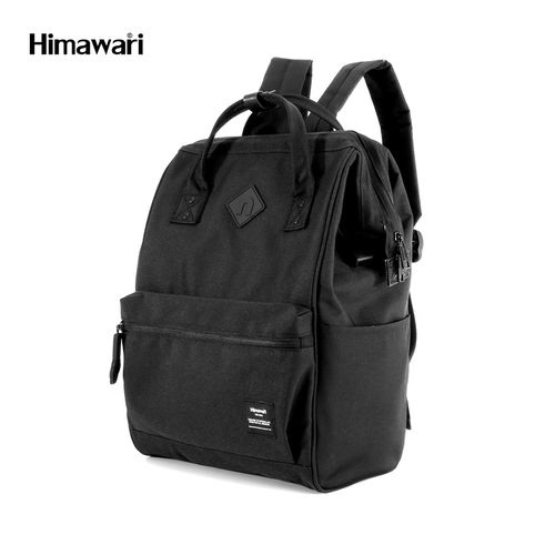 Himawari - Mochila escolar o de viaje porta Laptop con conexión USB - Negro