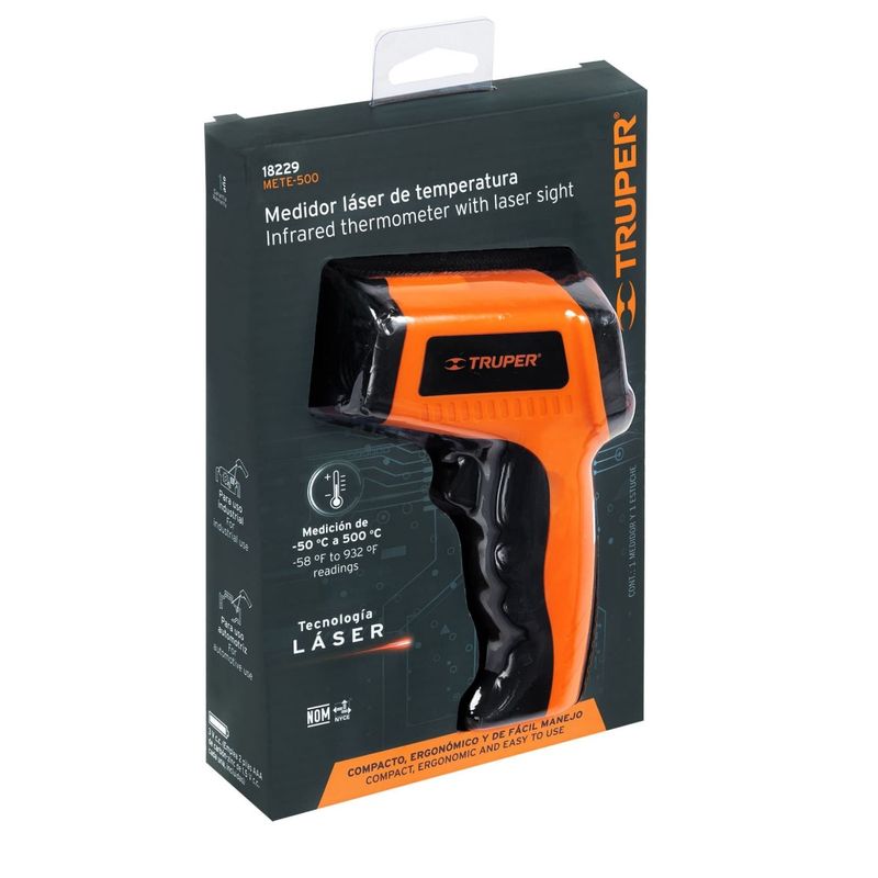 Medidor-de-Temperatura-laser-infrarrojo-de--50°C-a-500°C-Truper
