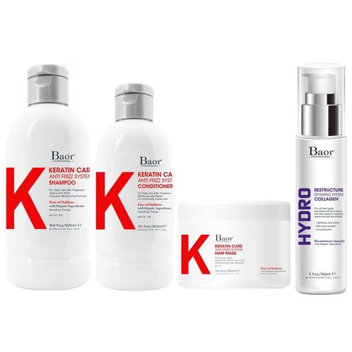 Shampoo + Acondicionador + Mascarilla + Hydro Baor K Keratin Care