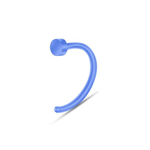Piercing argolla acrílico azul para nariz nostril