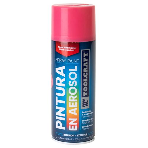 Pintura en Spray Colores Básicos Rosa Brillante 400 ml Toolcraft TC1667