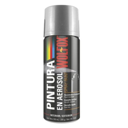 Pintura en Spray Colores Metálicos Plata 300 ml Wolfox WF0705