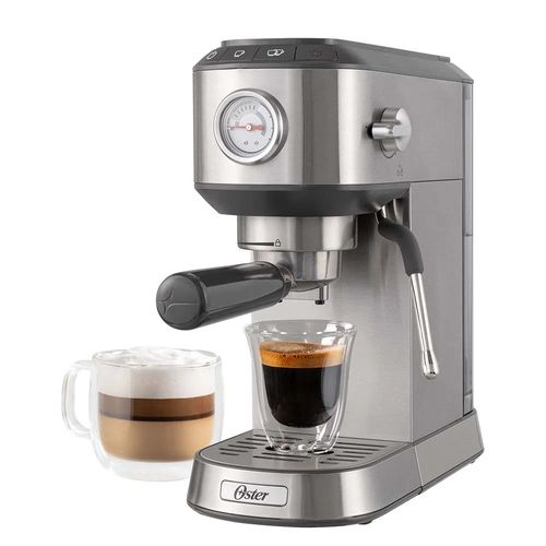 Cafetera Oster Espresso Compacta 1350 watts con 15 bares de presión - BVSTEM7200 Acero