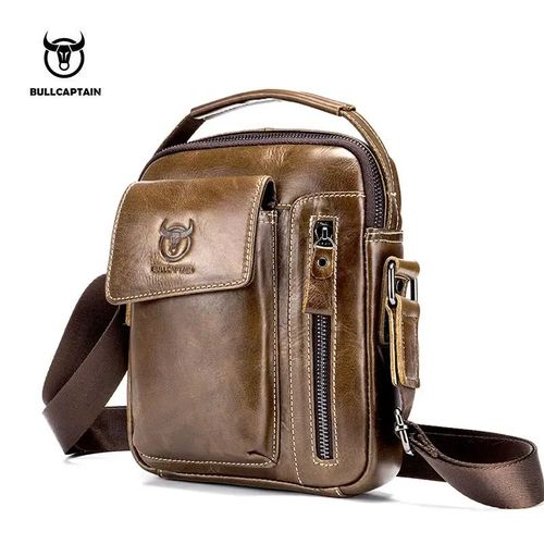 BullCaptain - Morral de Cuero Mate DJB-037-CF Café